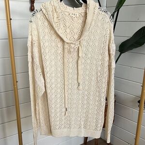 POL Ivory Lace Knit Pullover